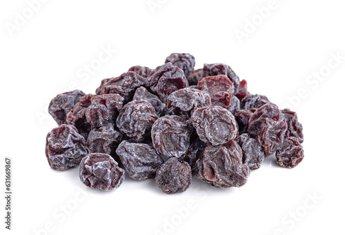 Dried sweet black plums isolated on white background