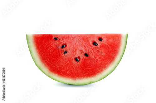 Slices of watermelon on white background