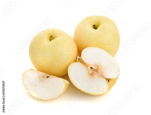 Fresh pear fruit isolated on the white background