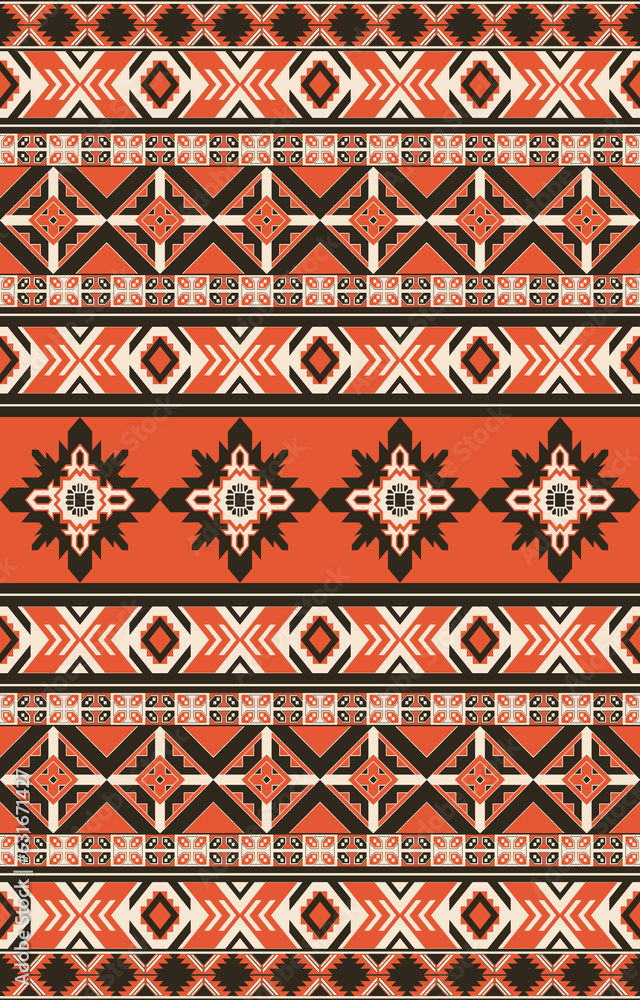 Carpet pattern Persian. Geometric ethnic oriental seamless pattern traditional Design for background. african pattern. rug , tile , wallpaper , Vector illustration. American