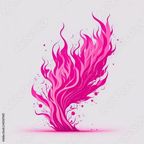 pink fire, vector, illustration, white background