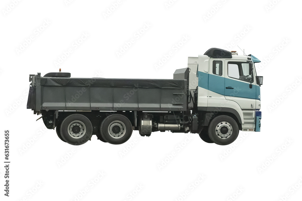 Cutout of an isolated construction lorry with the transparent png