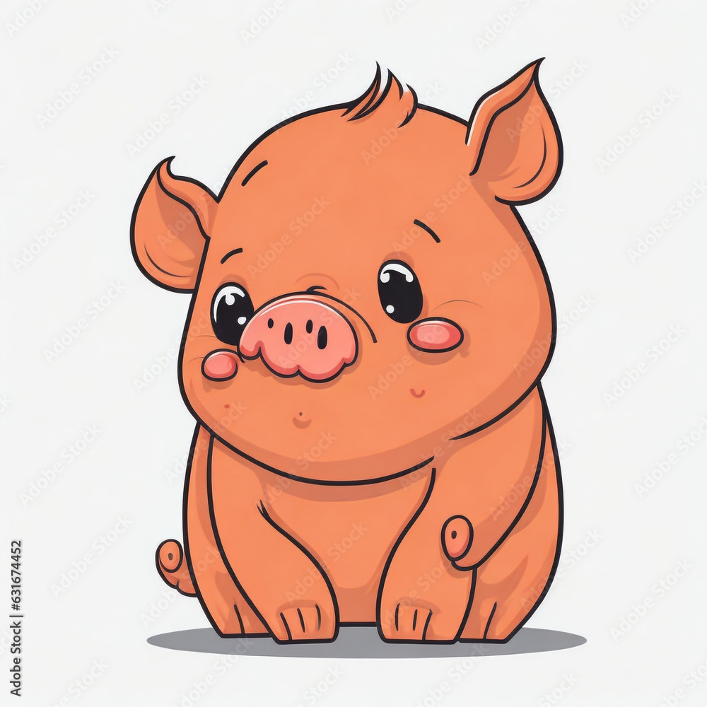 Vector illustration of cute pig cartoon sitting isolated on white background Vector illustration of cute pig cartoon sitting isolated on white background
