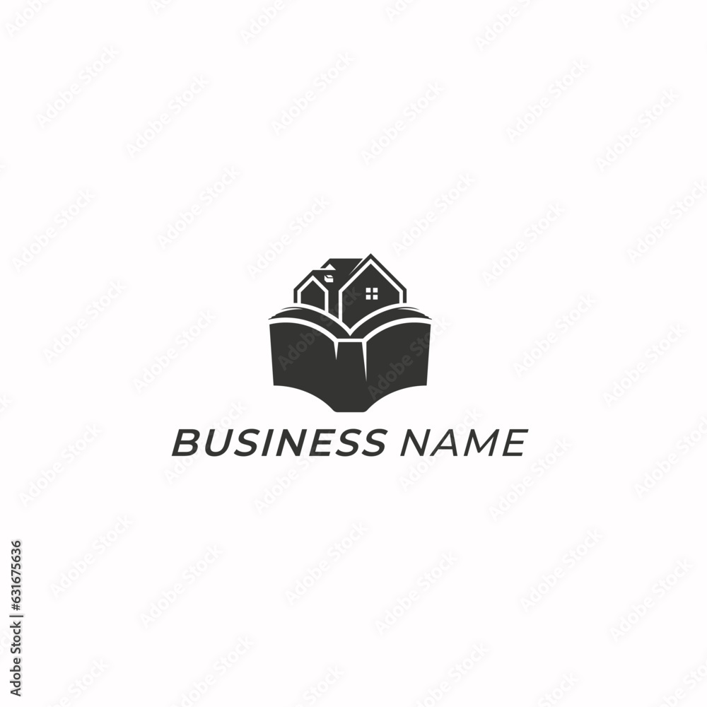 design logo creative home and book