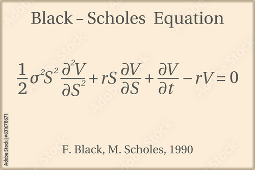 Black – Scholes Equation. Education. Science. Formula. Vector illustration.