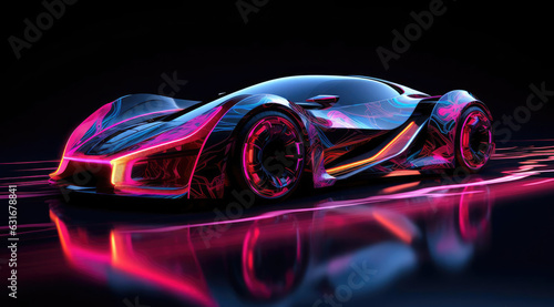 A modern car in the style of energy lines © cherezoff