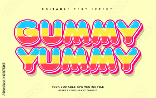 Gummy candy editable text effect template