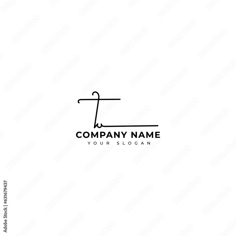 Tu Initial signature logo vector design