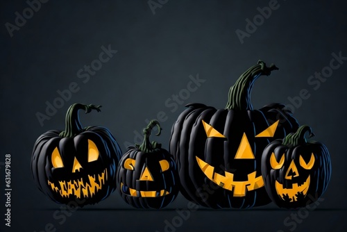 Halloween wallpaper with pumpkins It may be a dark colored picture. and has elements of Halloween