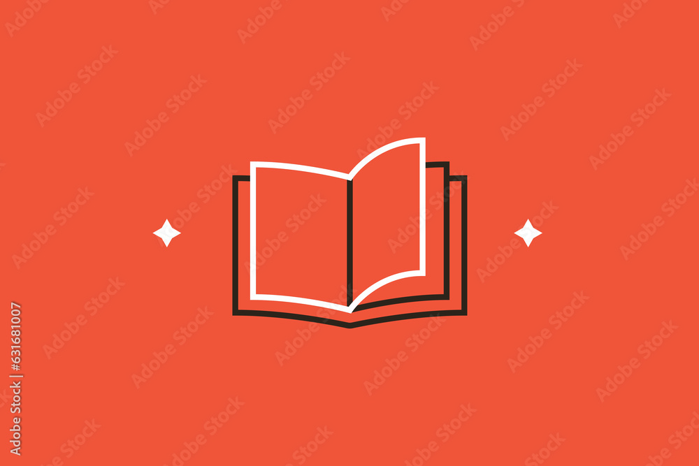 Geometric open book illustration in flat style design. Vector illustration. Geometric open book illustration in flat style design. Vector illustration.