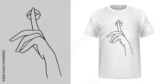 Be silent women white t shirt design illustration 