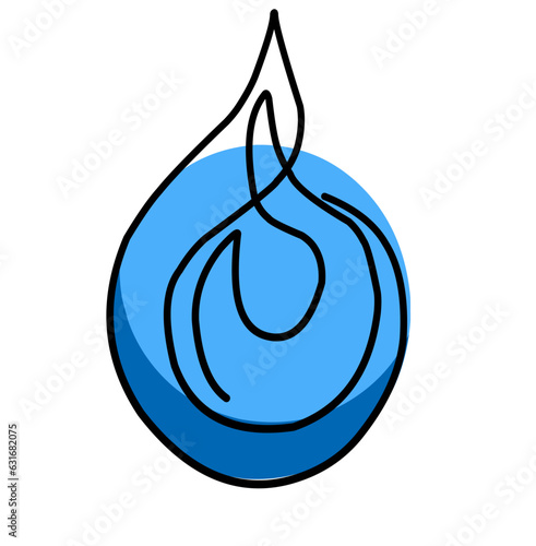 one continuous line of water droplets