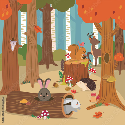Cartoon forest animals