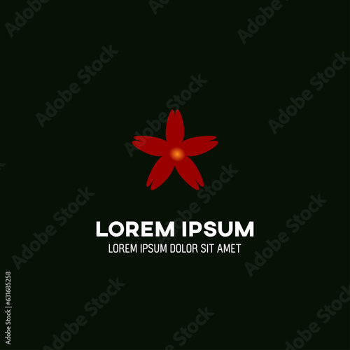 Fototapeta Naklejka Na Ścianę i Meble -  Abstract red star leaf logo design. Brand design for any type of business