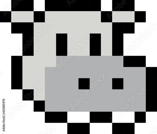 Hippopotamus cartoon icon in pixel style
