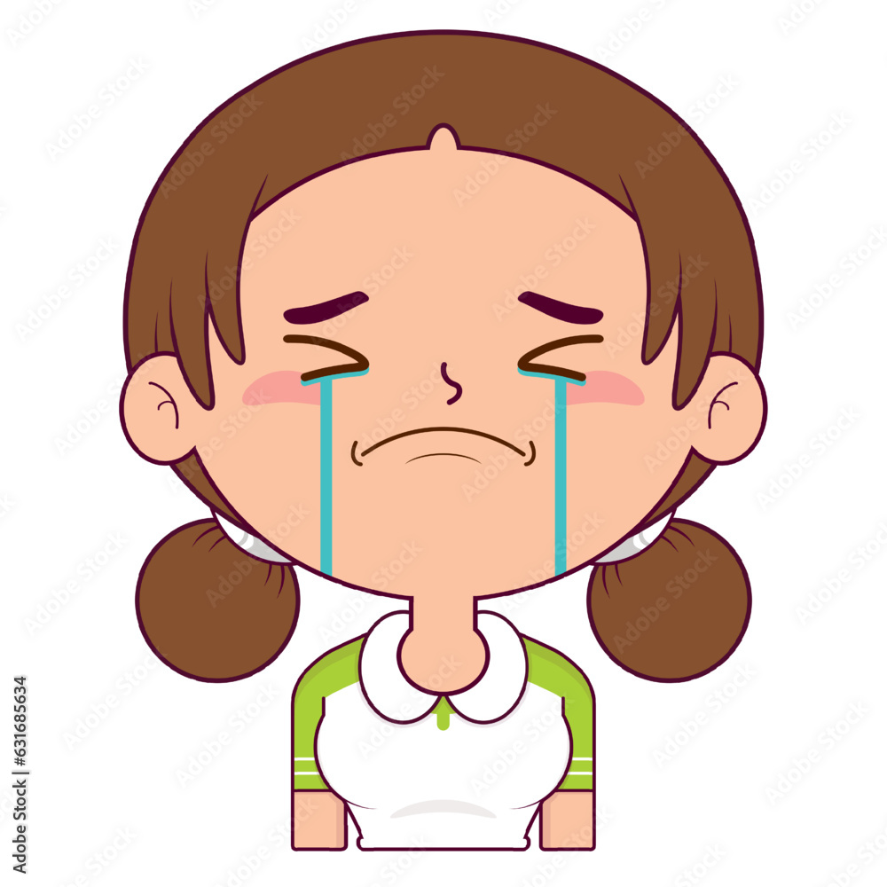girl crying and scared face cartoon cute girl crying and scared face cartoon cute