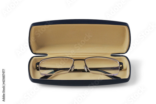 Men's glasses in a case