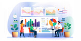 people working in marketing digital analytics colorful. Generative Ai content
