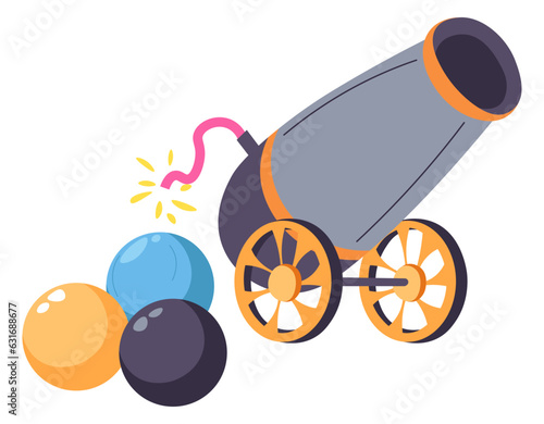 Artillery gun and weapons, attack and defense