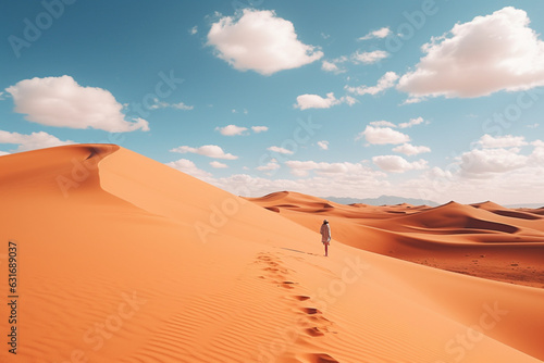 shot of the breathtaking desert under the blue sky captured in morocco  aesthetic look