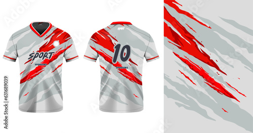 Tshirt mockup sport jersey template design for football soccer, racing, gaming, sports jersey abstract grunge design