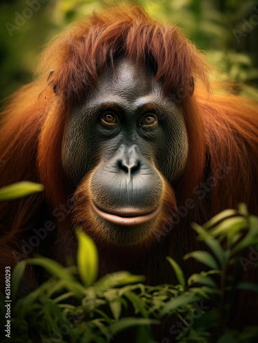 Orangutan in its Natural Habitat  Wildlife Photography  Generative AI