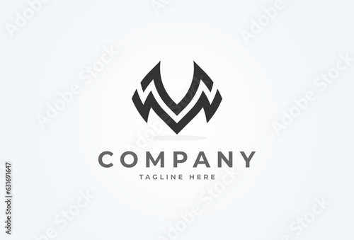 Initial MV or VM logo. monogram logo design combination of letters M and V. Flat Vector Logo Design Template, vector illustration