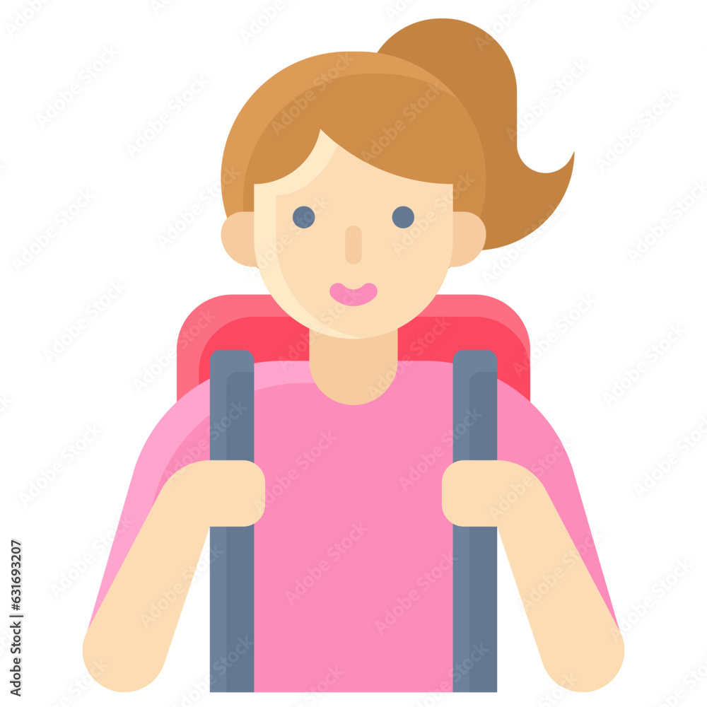 Girl student icon, An avatar that is related to education Girl student icon, An avatar that is related to education