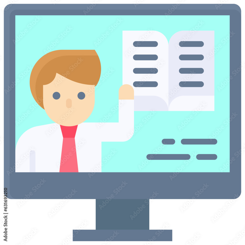 Online tutoring icon, An avatar that is related to education Online tutoring icon, An avatar that is related to education