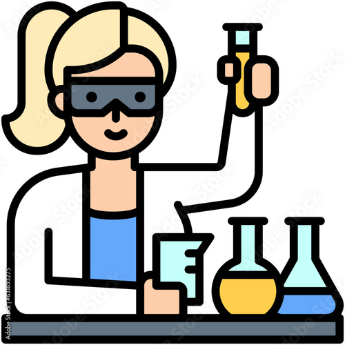Woman researcher icon, An avatar that is related to education