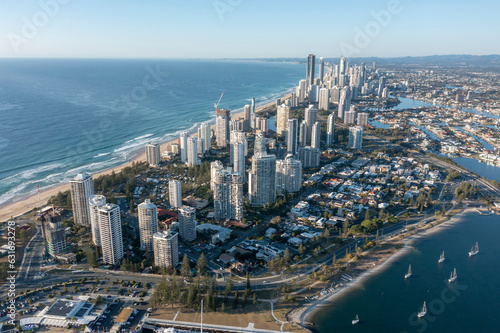 aerial view of the city of Surfers Paradise on the Queensland  Gold Coast, Australia. © 169169