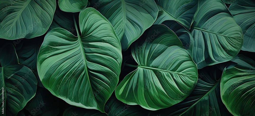 Textured nature backdrop with green leaf patterns inspired by tropical foliage. Concept of organic design and botanical elegance. Textured nature backdrop with green leaf patterns inspired by tropical foliage. Concept of organic design and botanical elegance.