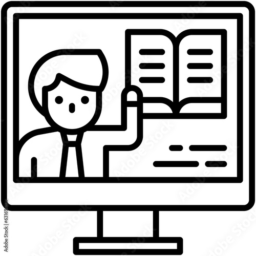 Online tutoring icon, An avatar that is related to education