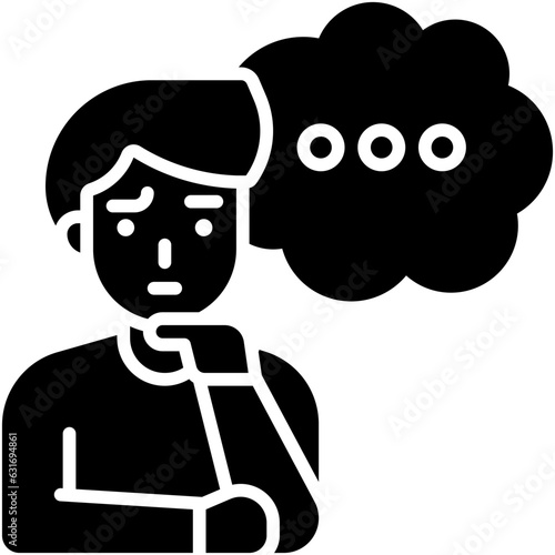 Man thinking icon, An avatar that is related to education