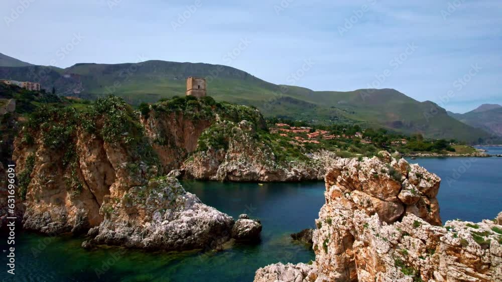 Aerial view of the sea stacks of Scopello. Sicily Italy Aerial view of the sea stacks of Scopello. Sicily Italy