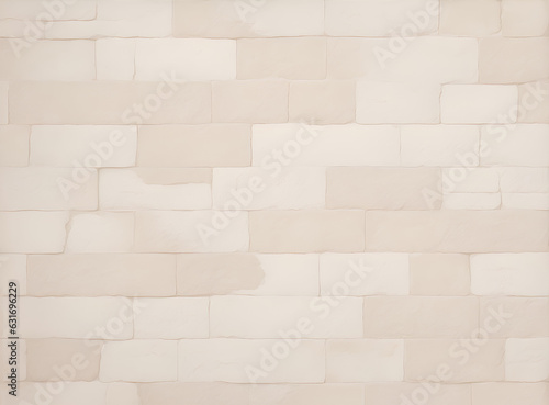 Cream and white brick wall texture background. Brickwork and stonework flooring interior rock By ai generated 