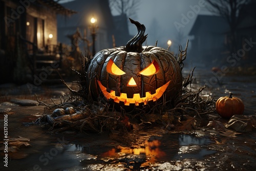 Halloween! Strangest sights I’ve ever, Pumpkins, jack-o’-lanterns, costumes, spooky decorations, Generated with AI.