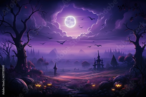 Valokuvatapetti Halloween! Strangest sights I’ve ever,  Pumpkins, jack-o’-lanterns, costumes, spooky decorations, Generated with AI