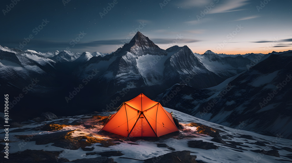 Starry Night Mountain View Camping