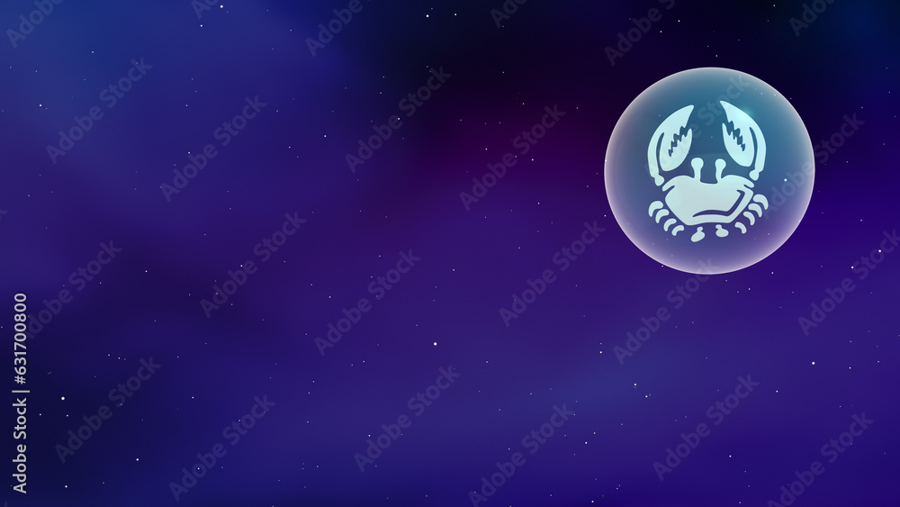 Glass sphere encasing the cancer sign and a zodiac constellation Glass sphere encasing the cancer sign and a zodiac constellation