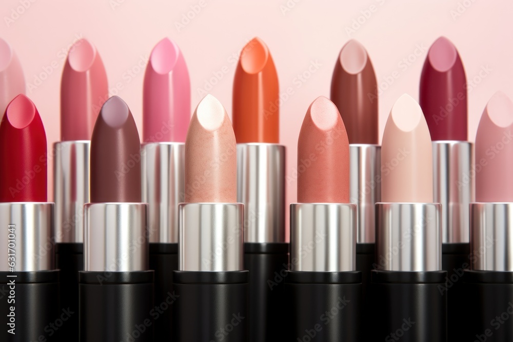 Assortment of lipsticks. AI generated