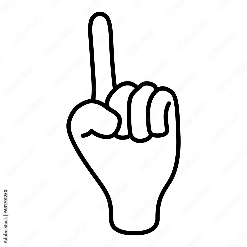 Obraz premium One finger hand gestures line icon