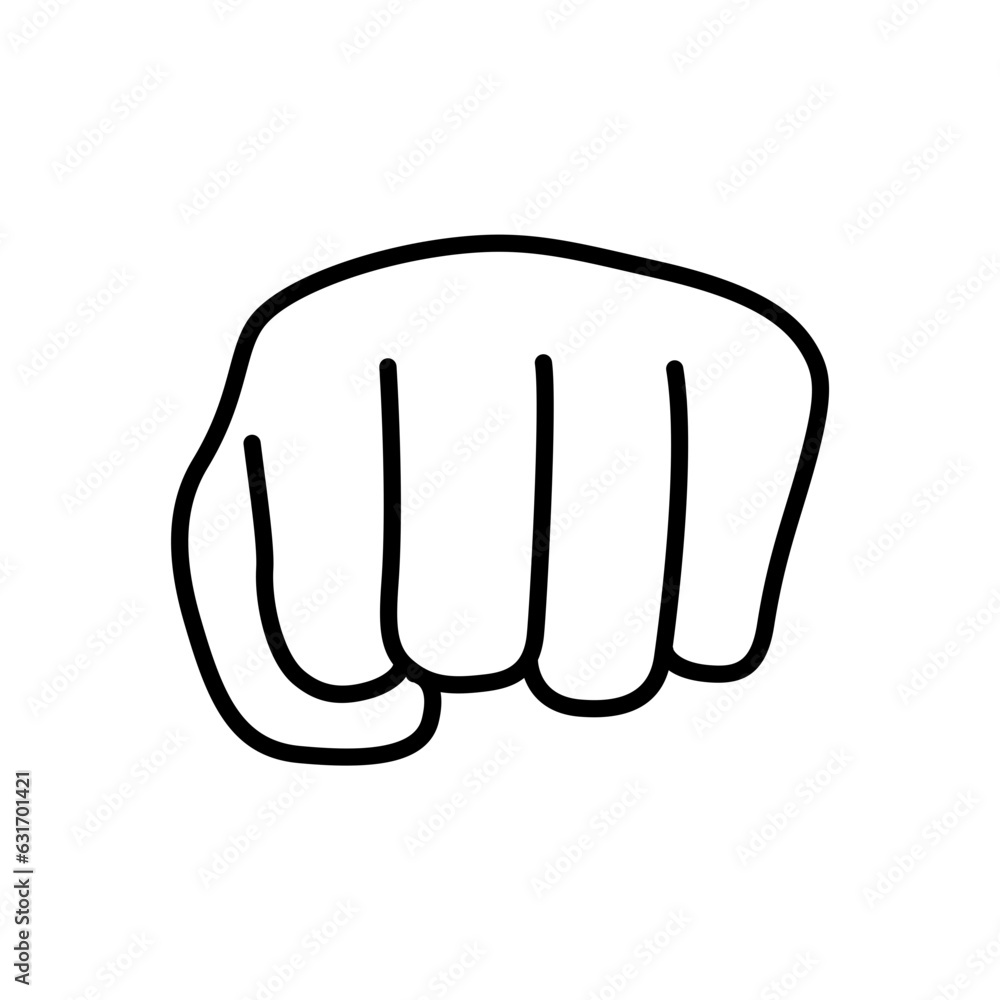Punch hand gestures line icon Punch hand gestures line icon