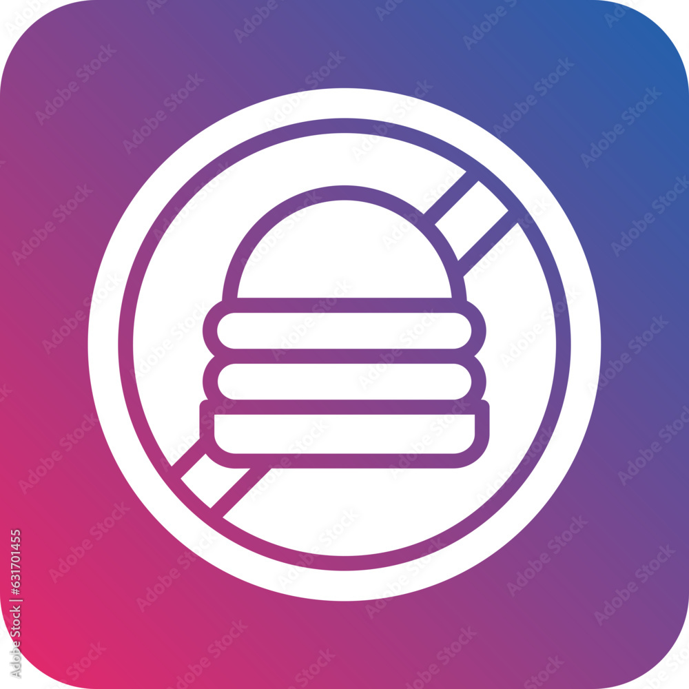 Vector Design No Eating Icon Style Vector Design No Eating Icon Style