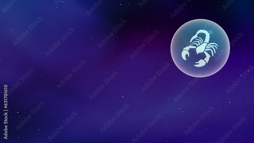 Fototapeta premium Glass sphere encasing the scorpion sign and a zodiac constellation 