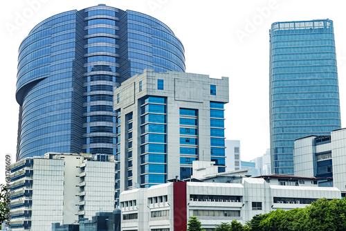 modern office building. skyscrapers in downtown city with transparent background. city building landscape. amazing for design or brochure or company profile.