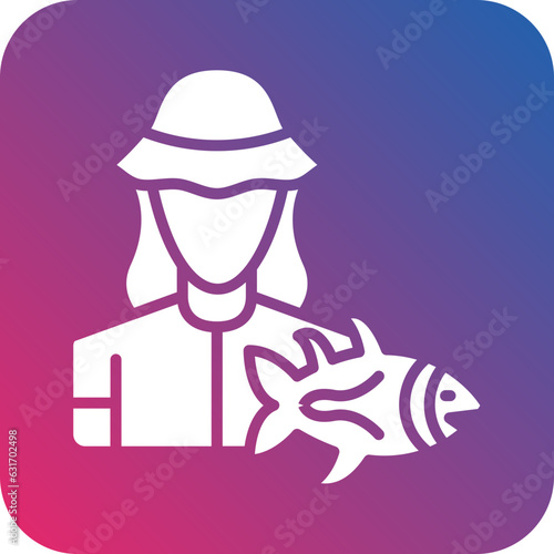 Vector Design Fisherwoman Icon Style