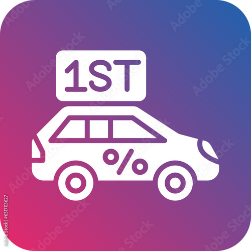 Vector Design First Car Discount Icon Style