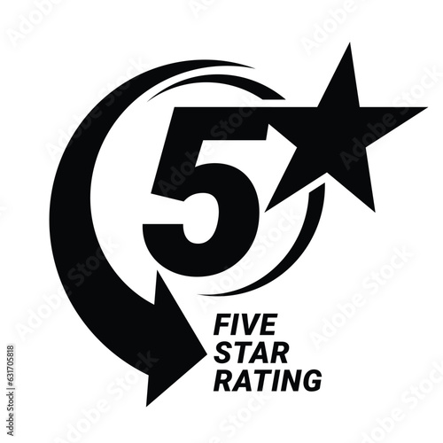 5 star rating. Five star Symbol or emblem. vector illustration