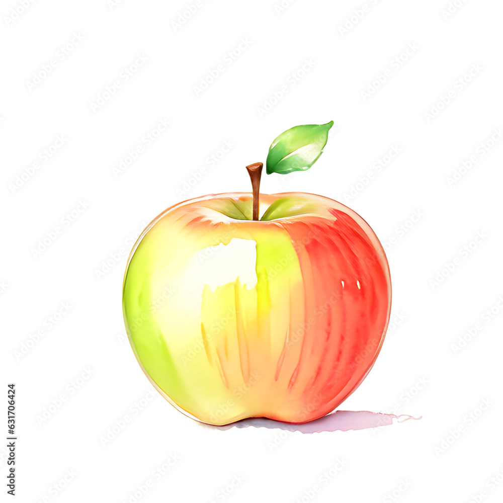 watercolor red apple isolated on white watercolor red apple isolated on white